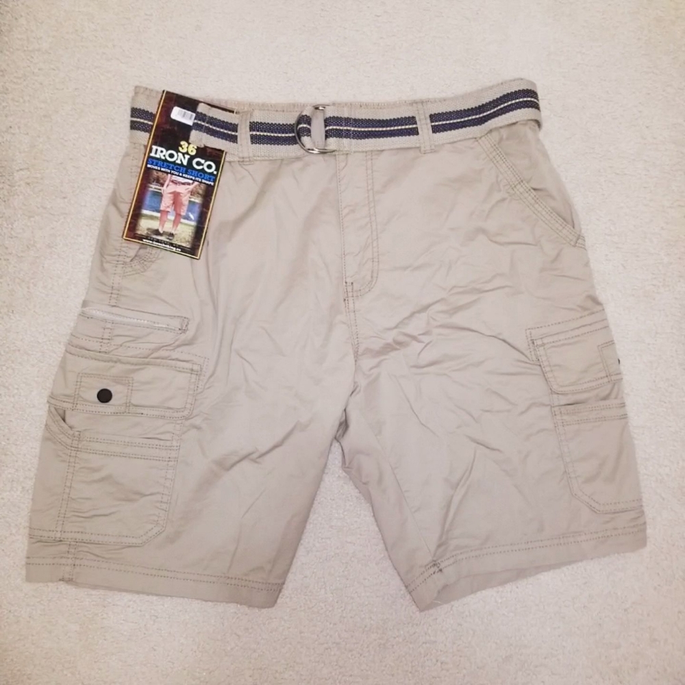 Iron Co. Belted Stretch Twill Cargo Short